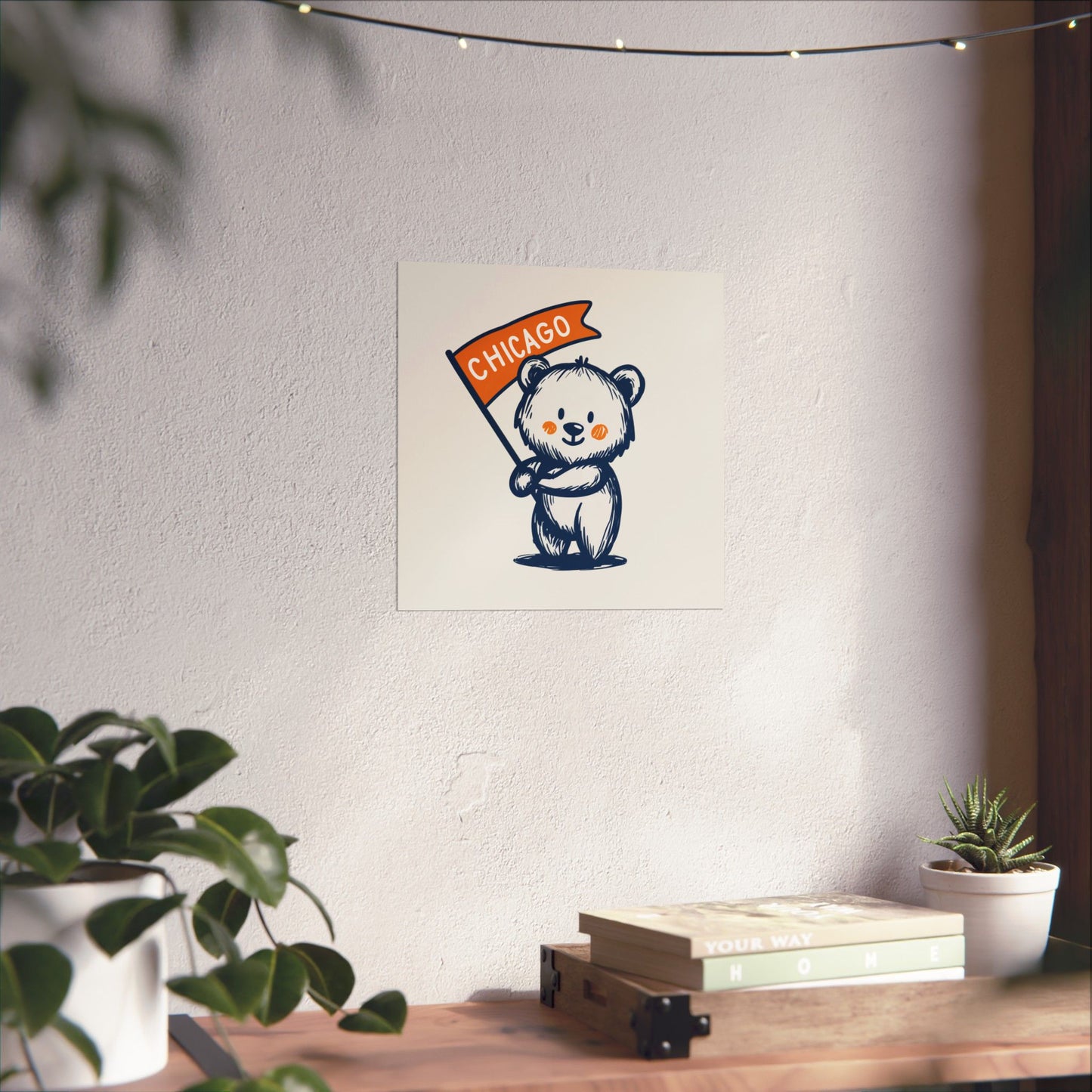 Chicago Flag Bear Poster