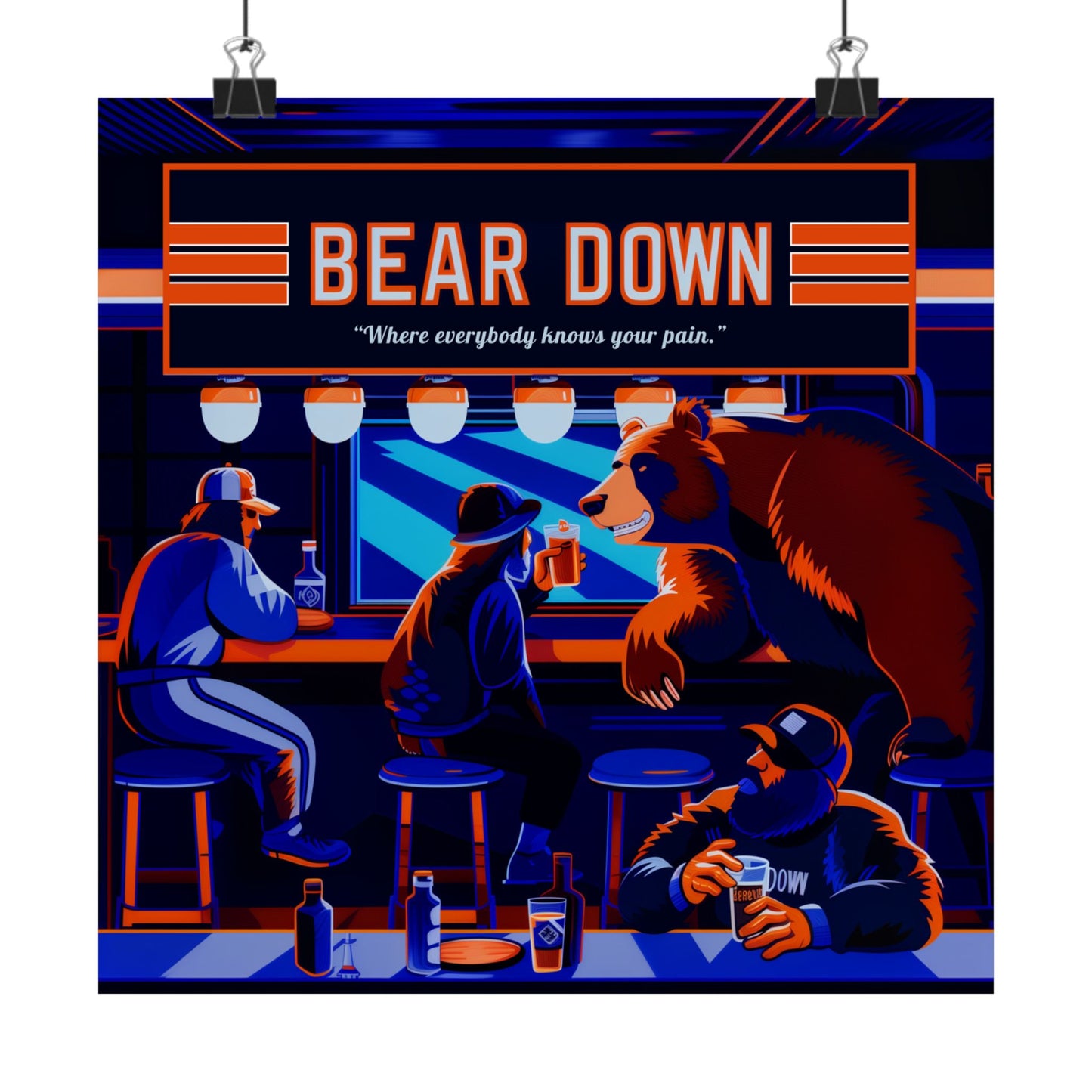 Bear Down Bar Poster