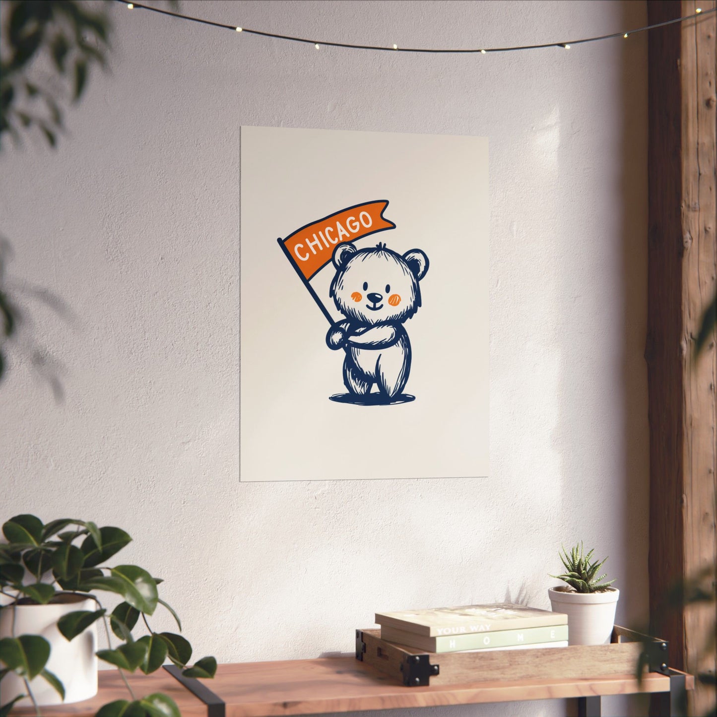 Chicago Flag Bear Poster