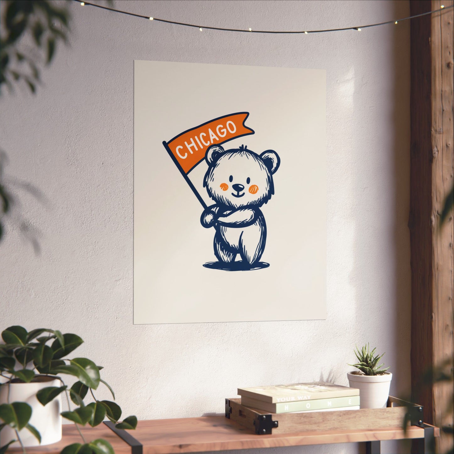 Chicago Flag Bear Poster