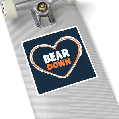 Bear Down Heart Sticker