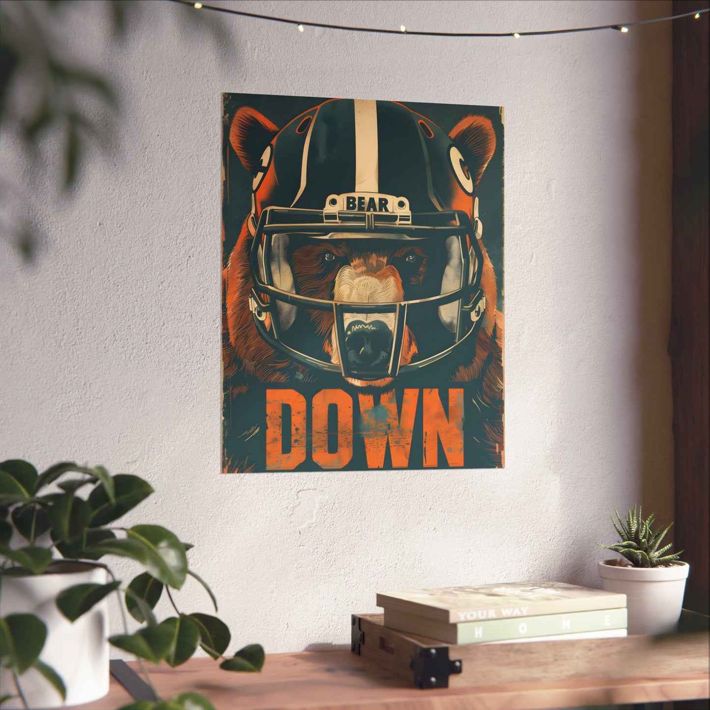 Bear Down Football Helmet Poster