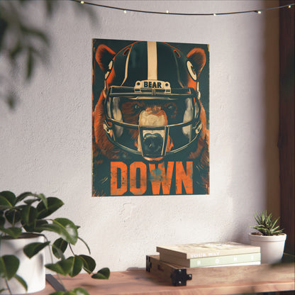 Bear Down Football Helmet Poster