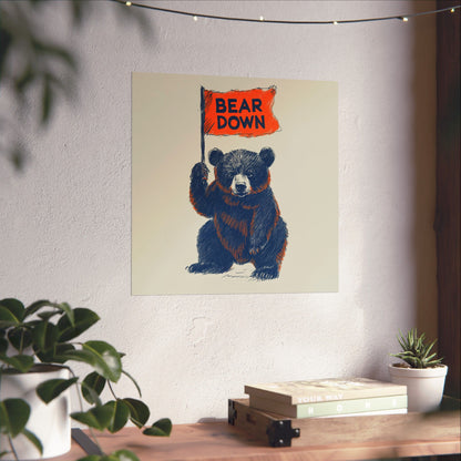 Bear Down Vintage Flag Poster