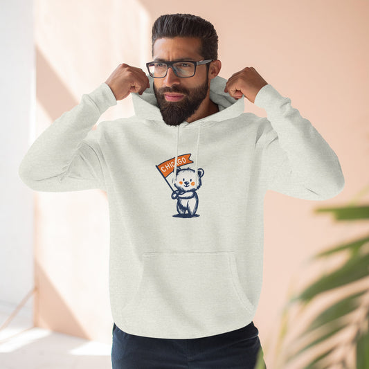 Chicago Flag Bear Hoodie