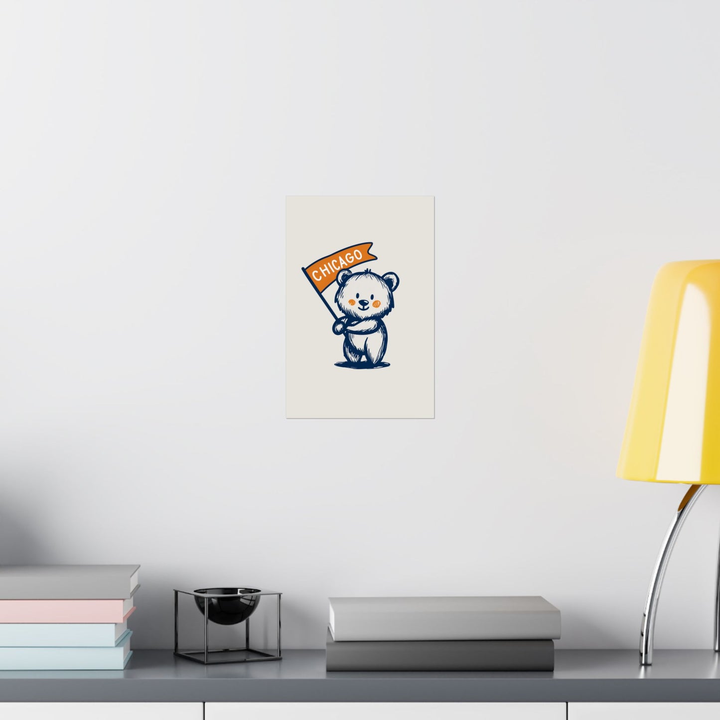 Chicago Flag Bear Poster