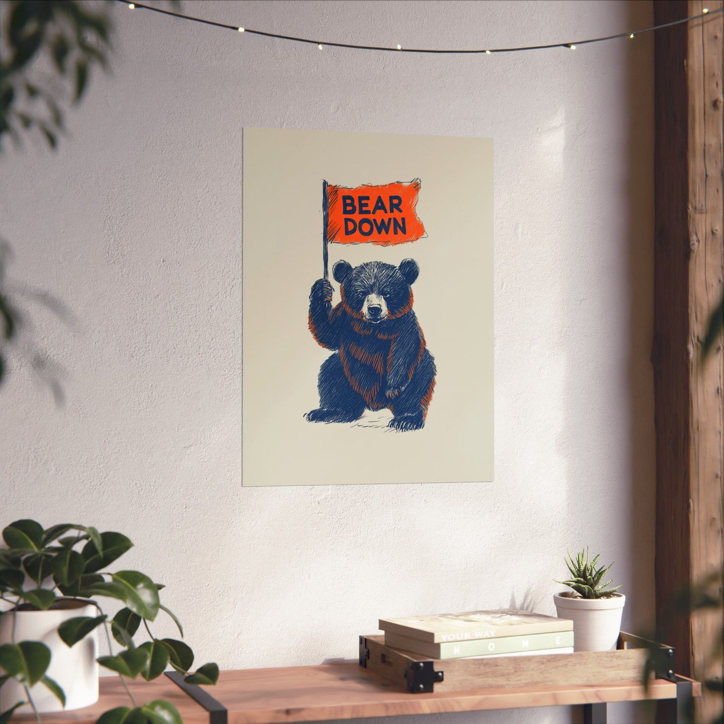 Bear Down Vintage Flag Poster