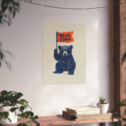 Bear Down Vintage Flag Poster