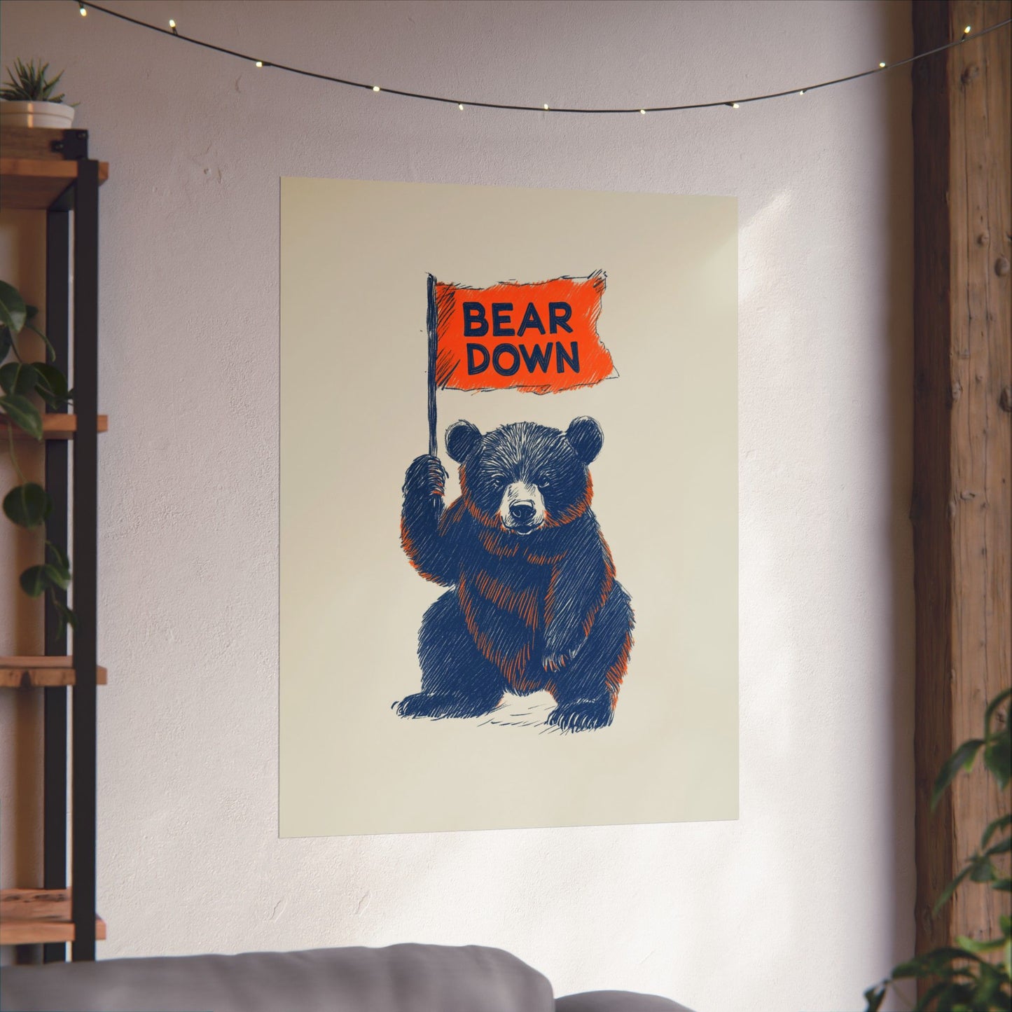 Bear Down Vintage Flag Poster