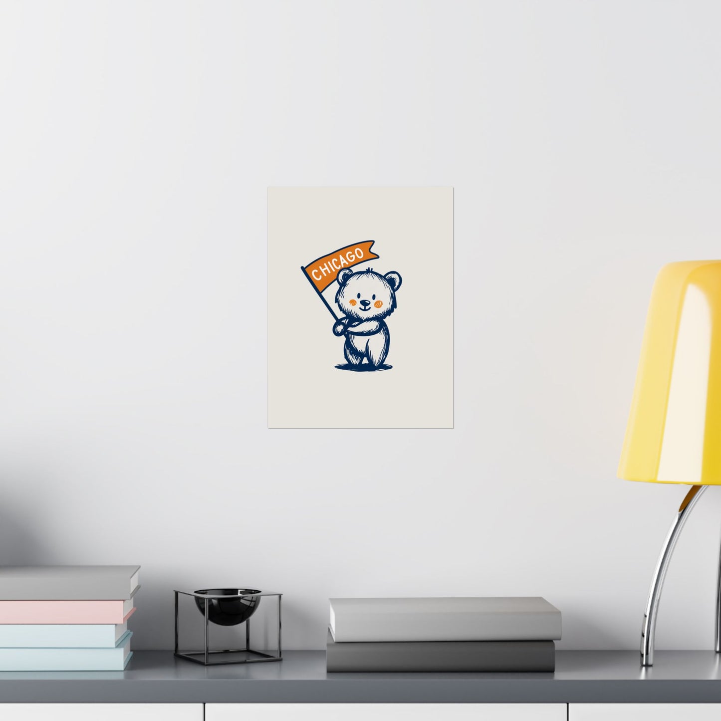 Chicago Flag Bear Poster