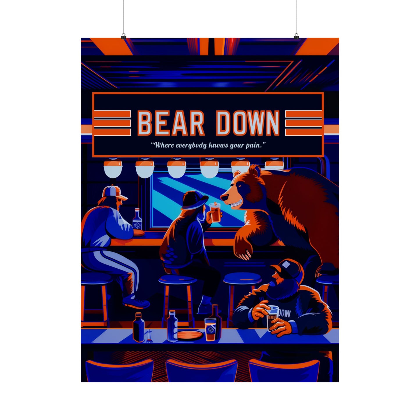 Bear Down Bar Poster