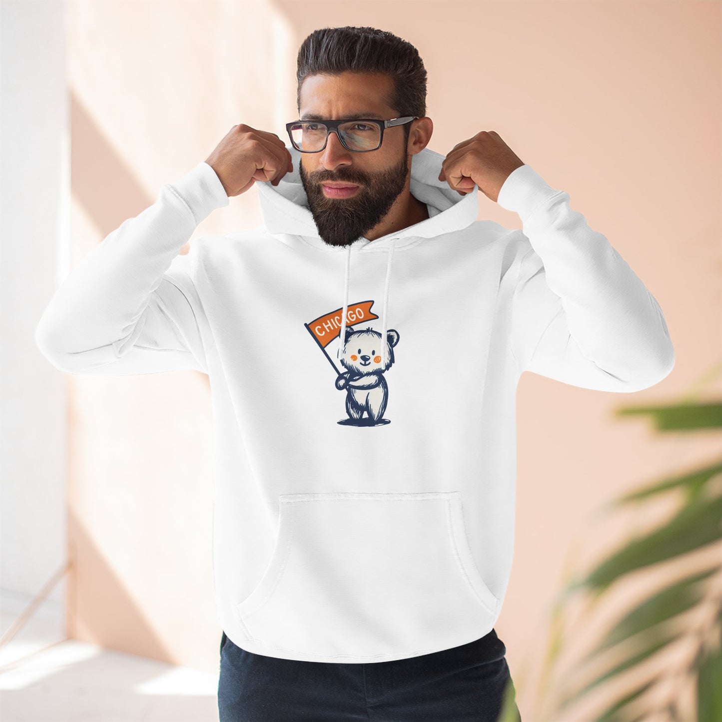 Chicago Flag Bear Hoodie