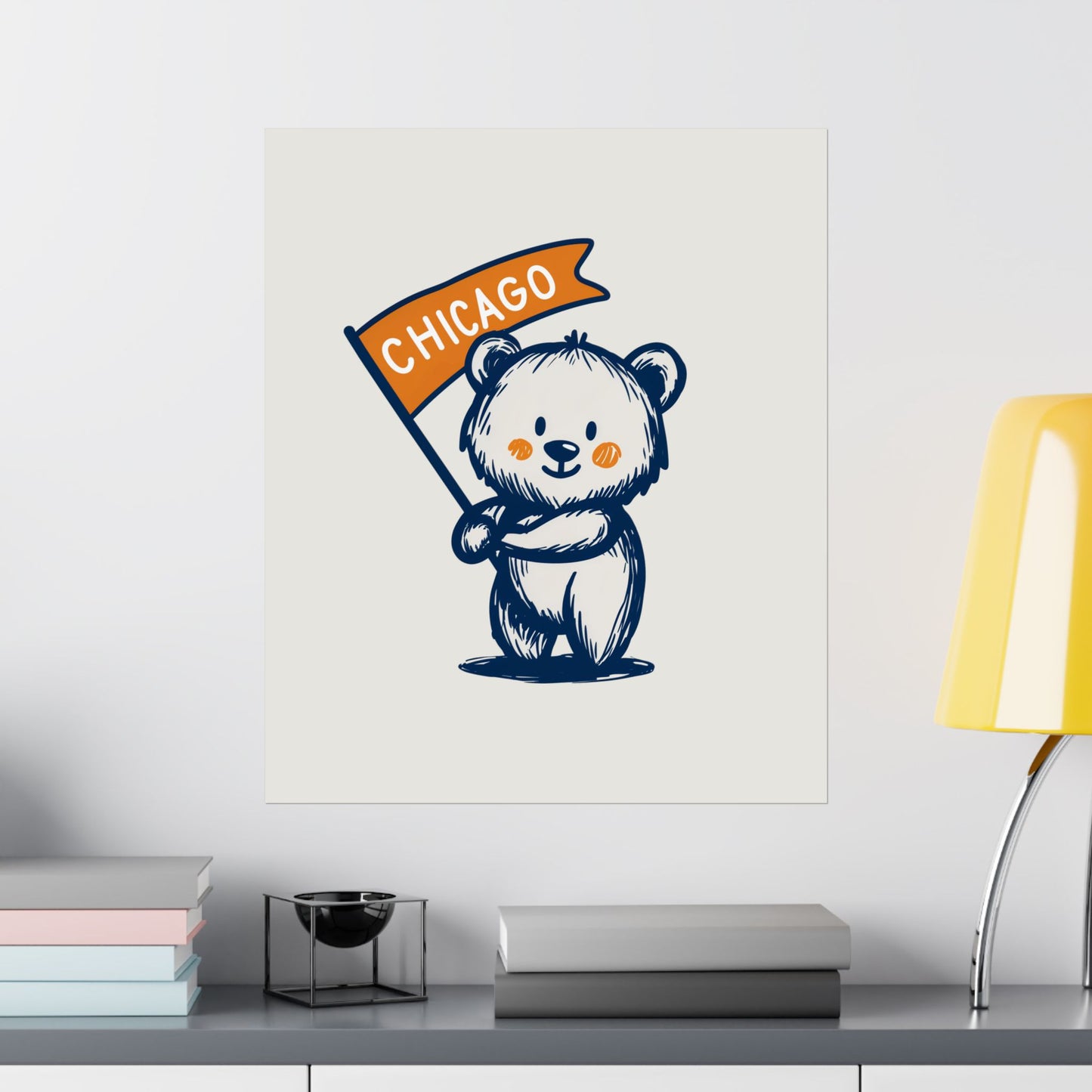 Chicago Flag Bear Poster