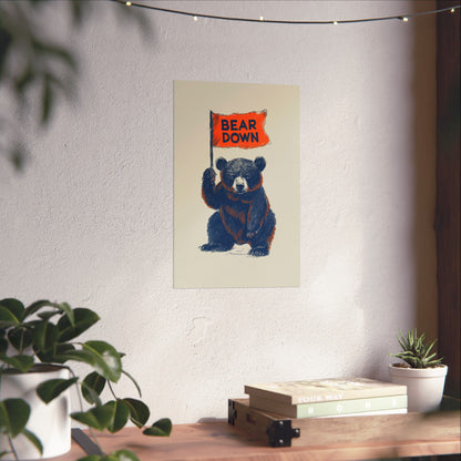 Bear Down Vintage Flag Poster