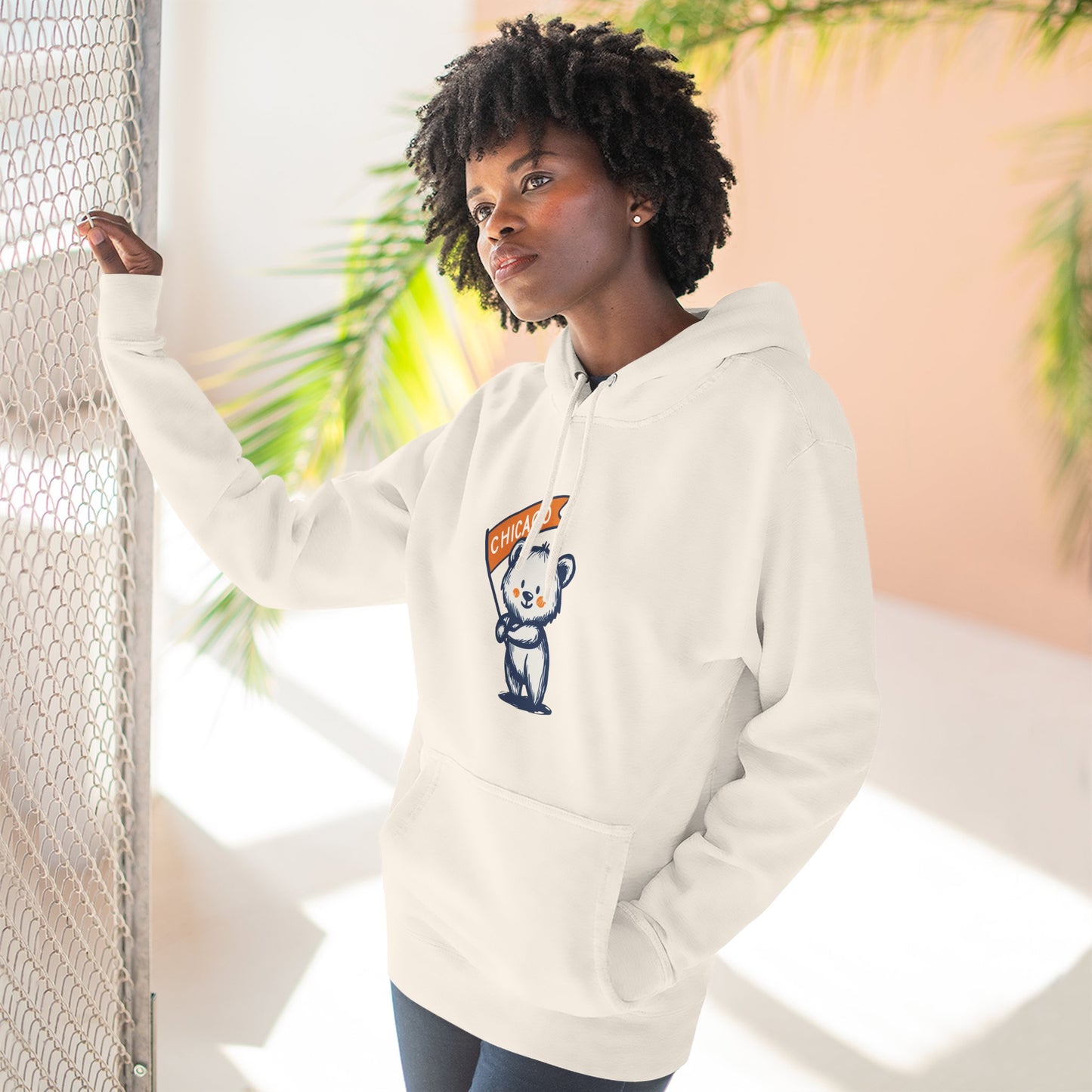 Chicago Flag Bear Hoodie