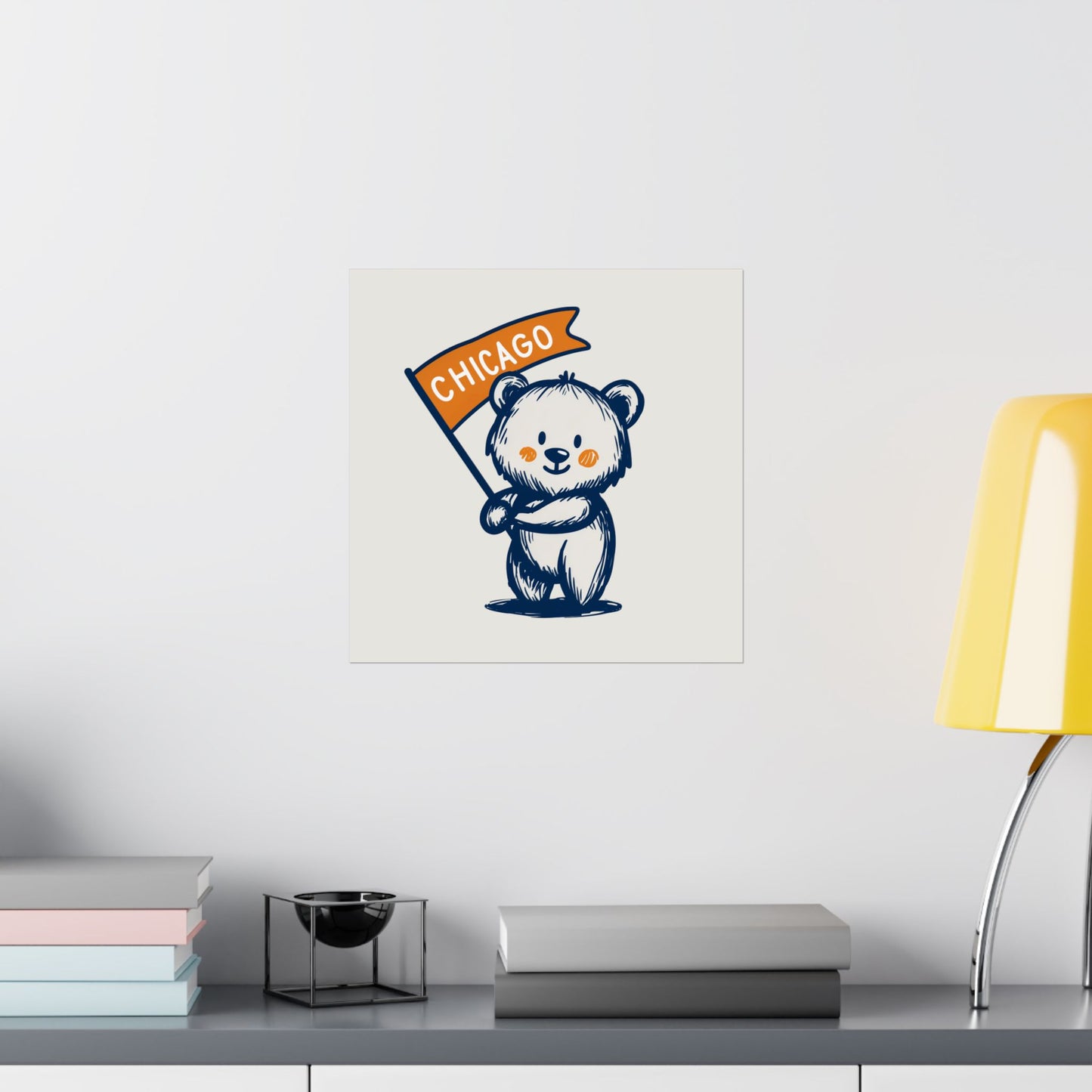 Chicago Flag Bear Poster