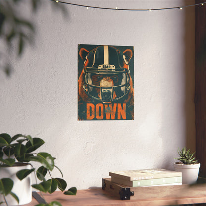 Bear Down Football Helmet Poster