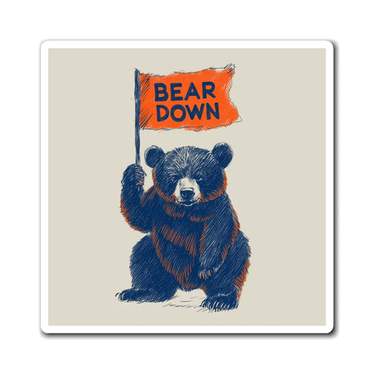 Vintage Bear Down Flag Magnet