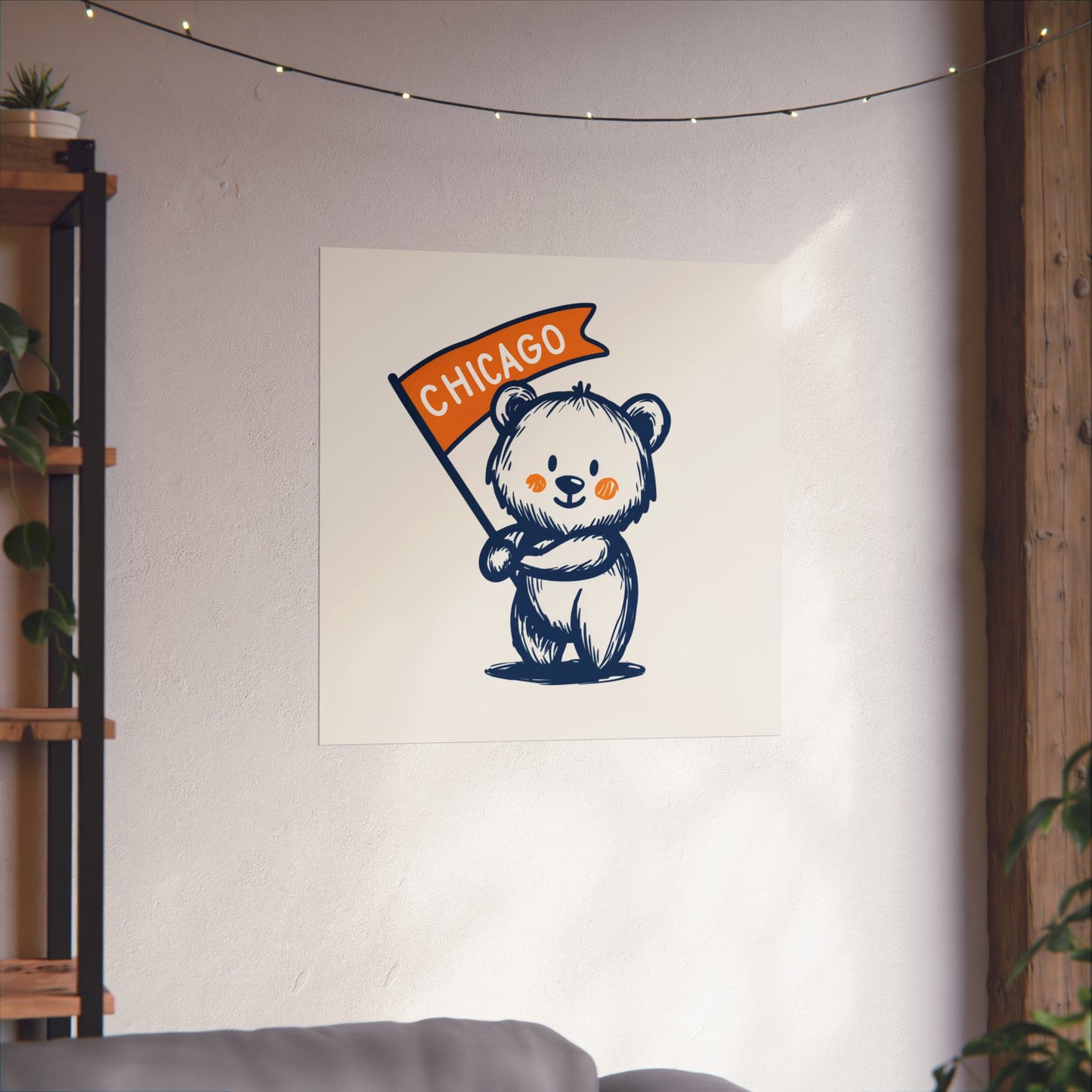 Chicago Flag Bear Poster