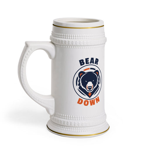 Bear Down Logo Beer Stein