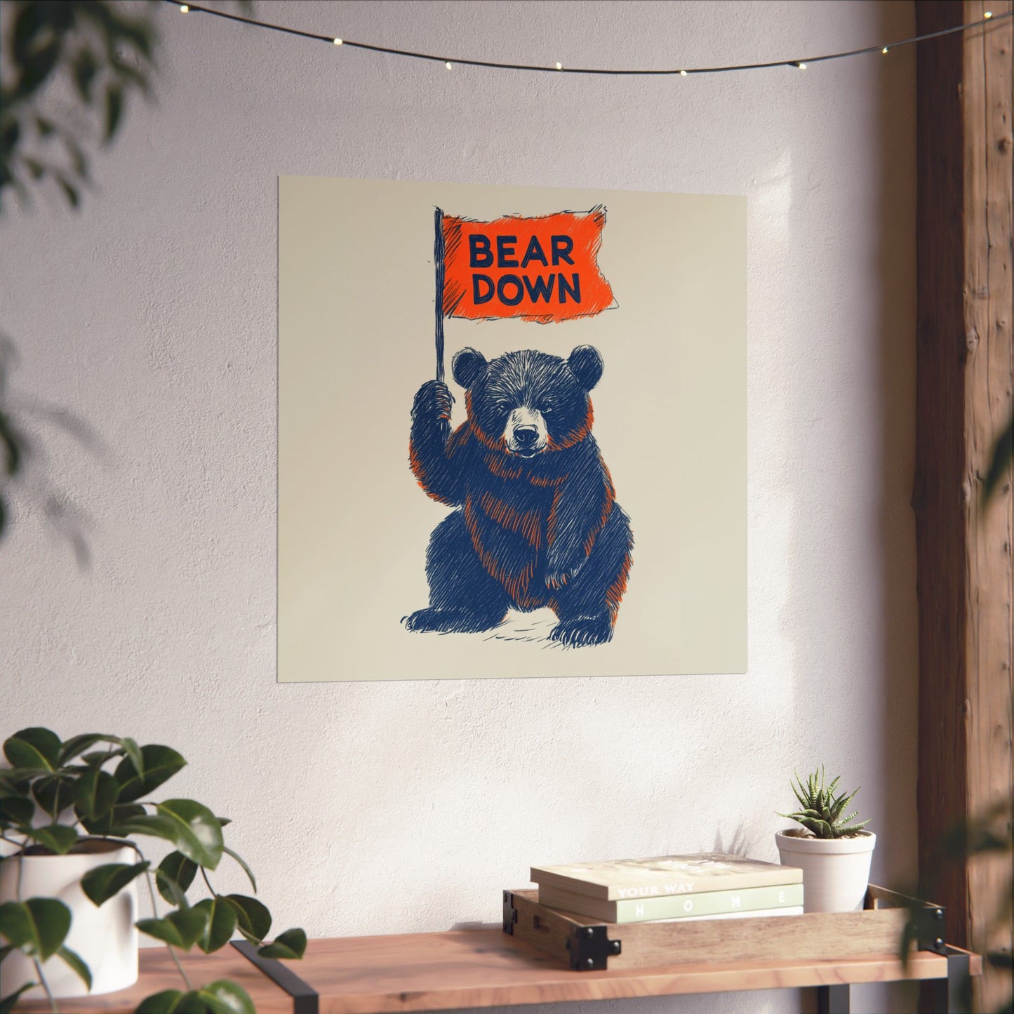 Bear Down Vintage Flag Poster