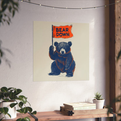 Bear Down Vintage Flag Poster