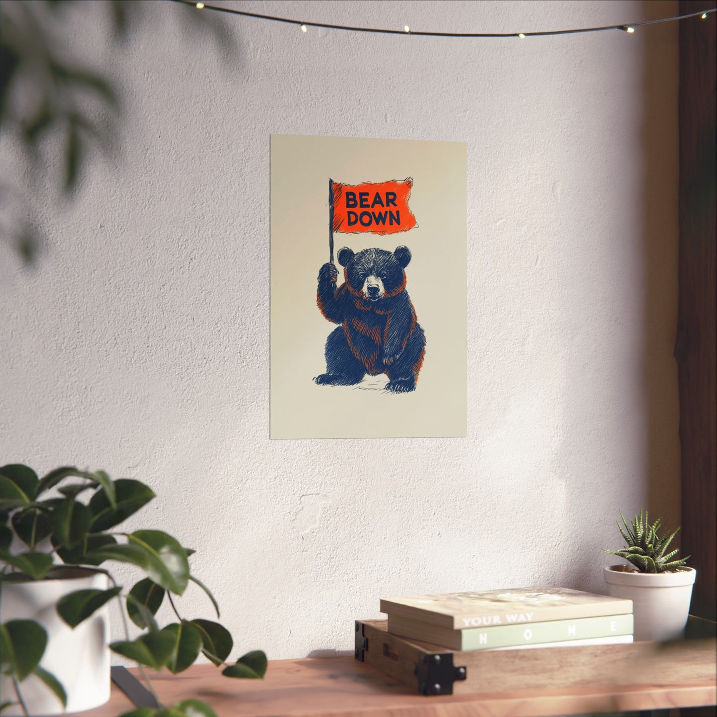 Bear Down Vintage Flag Poster