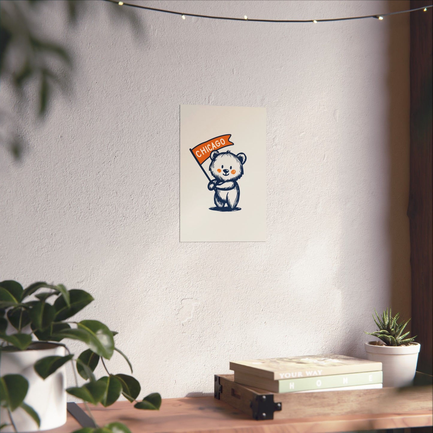 Chicago Flag Bear Poster